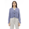 Alpha Studio Light Blue Merino Wool Women Cardigan Alpha Studio