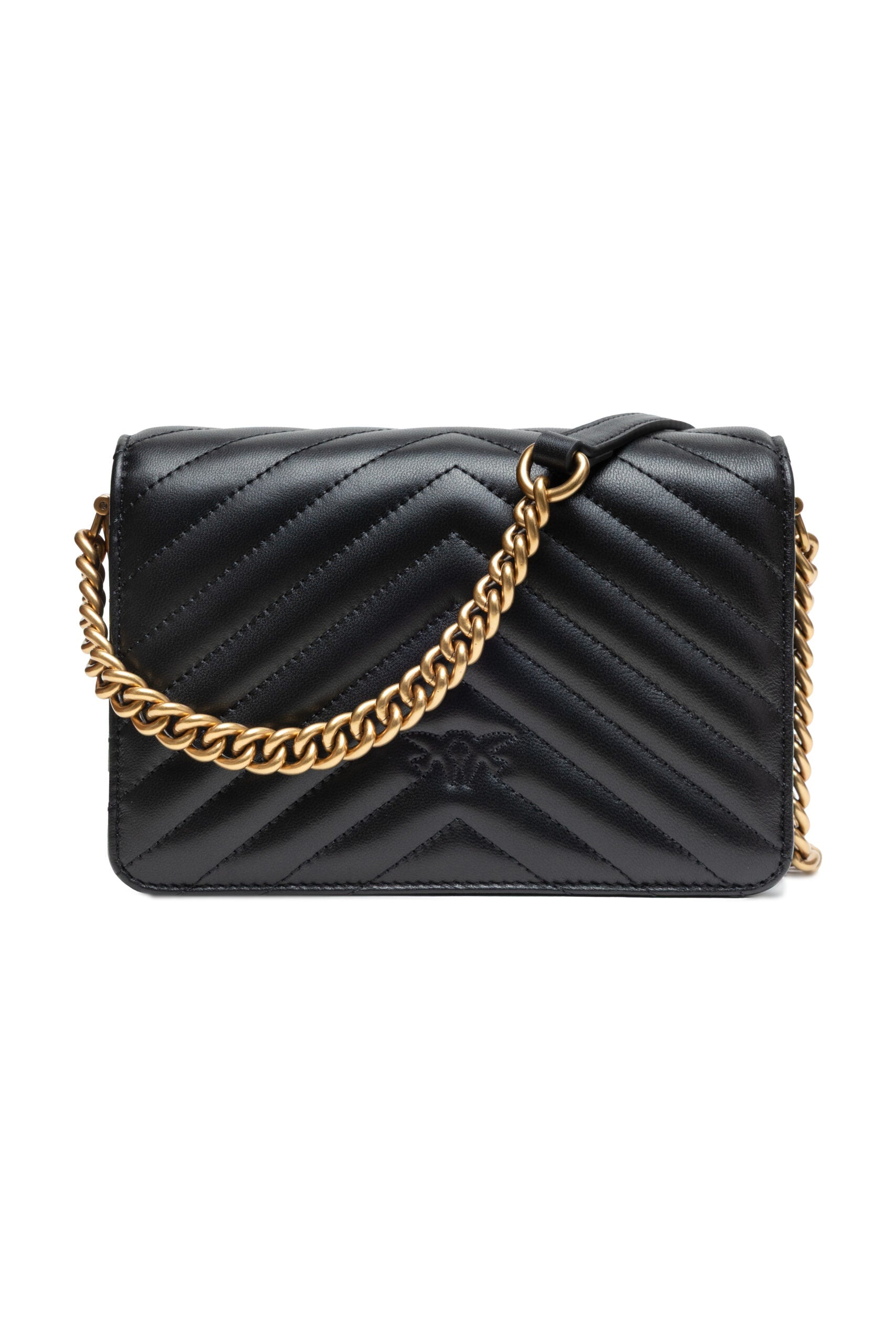 PINKO Black Leather Love Click Mini Shoulder Bag PINKO