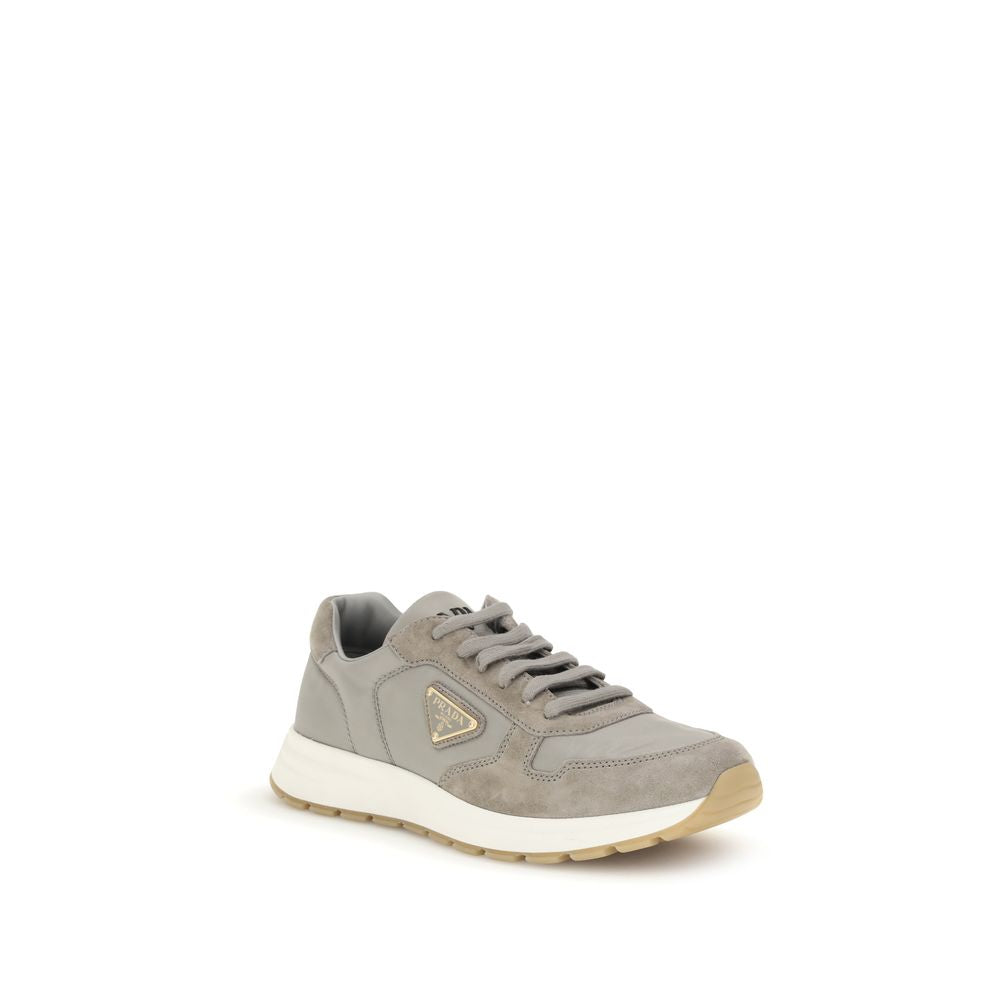 Prada Gray Recycled Polyamide Athletic Sneakers Prada