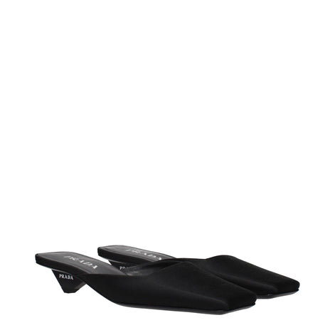 Prada Black Satin Flat Sandals Prada