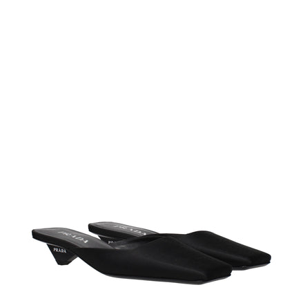 Prada Black Satin Flat Sandals Prada