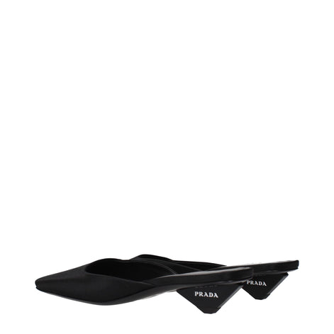 Prada Black Satin Flat Sandals Prada