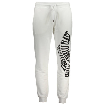 Cavalli Class Bianco Cotton Men Sport Pant Cavalli Class