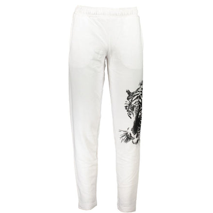 Cavalli Class Bianco Cotton Men's Track Pant Cavalli Class