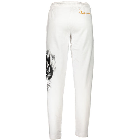 Cavalli Class Bianco Cotton Men's Track Pant Cavalli Class