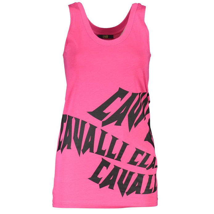 Cavalli Class Rosa Cotton Female Tank Top Cavalli Class