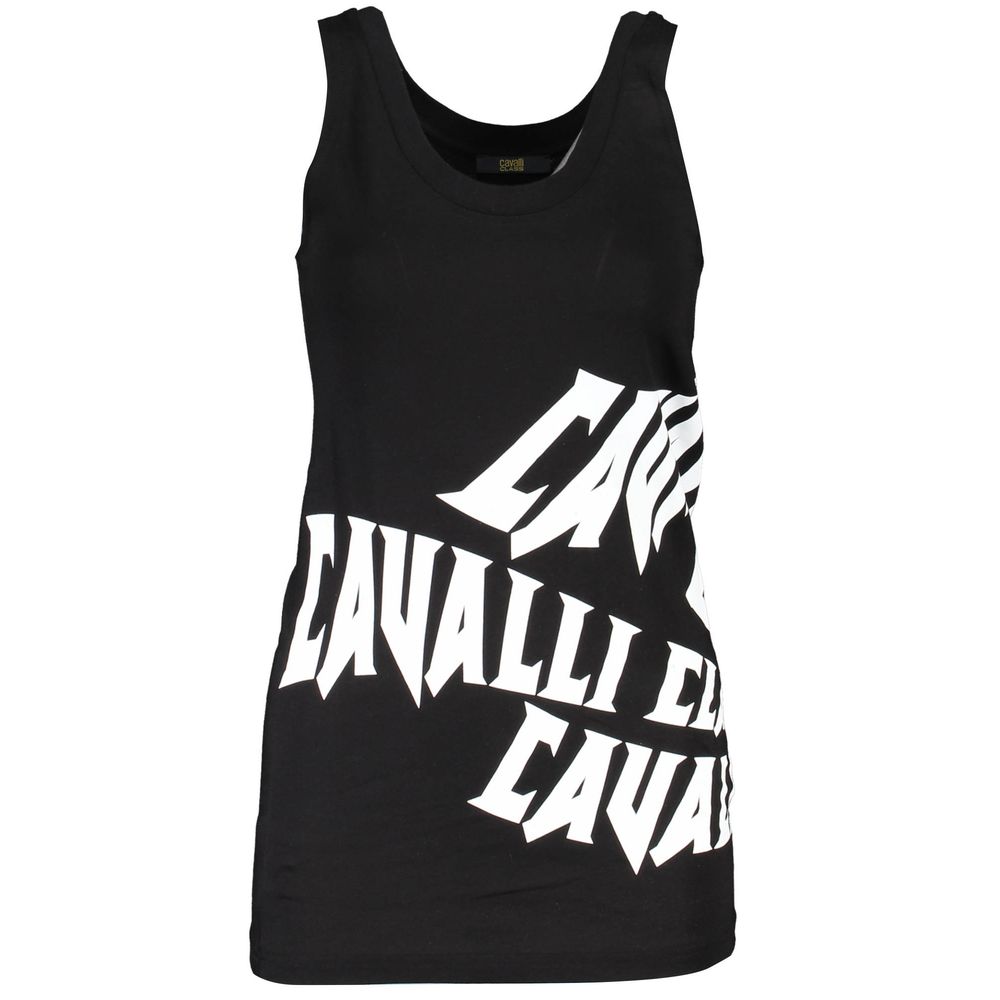 Cavalli Class Black Cotton Women Tank Top Cavalli Class