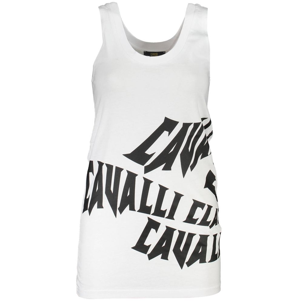Cavalli Class White Cotton Women Tank Top Cavalli Class