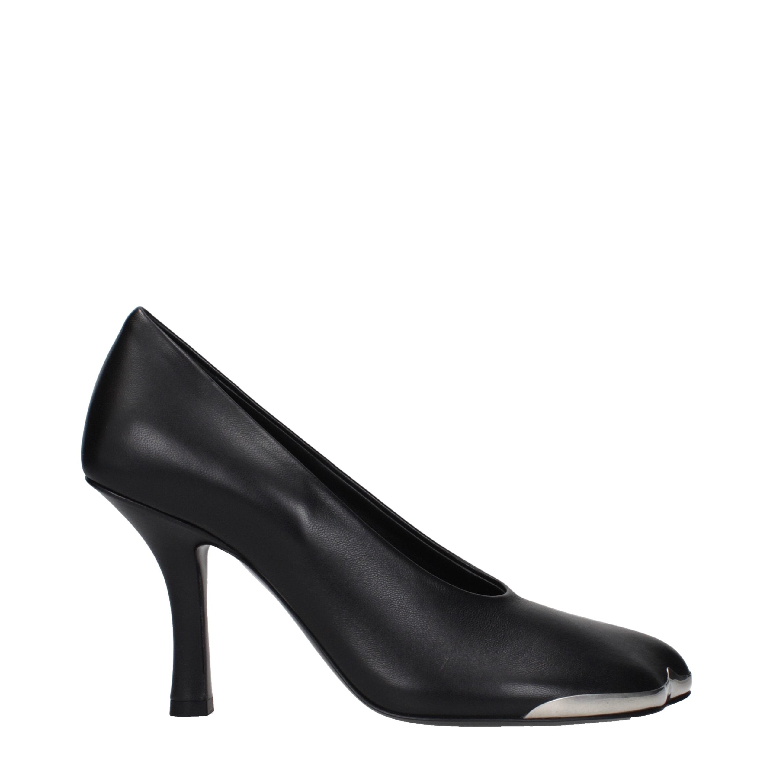 Burberry Black Leather High Heel Pumps Burberry