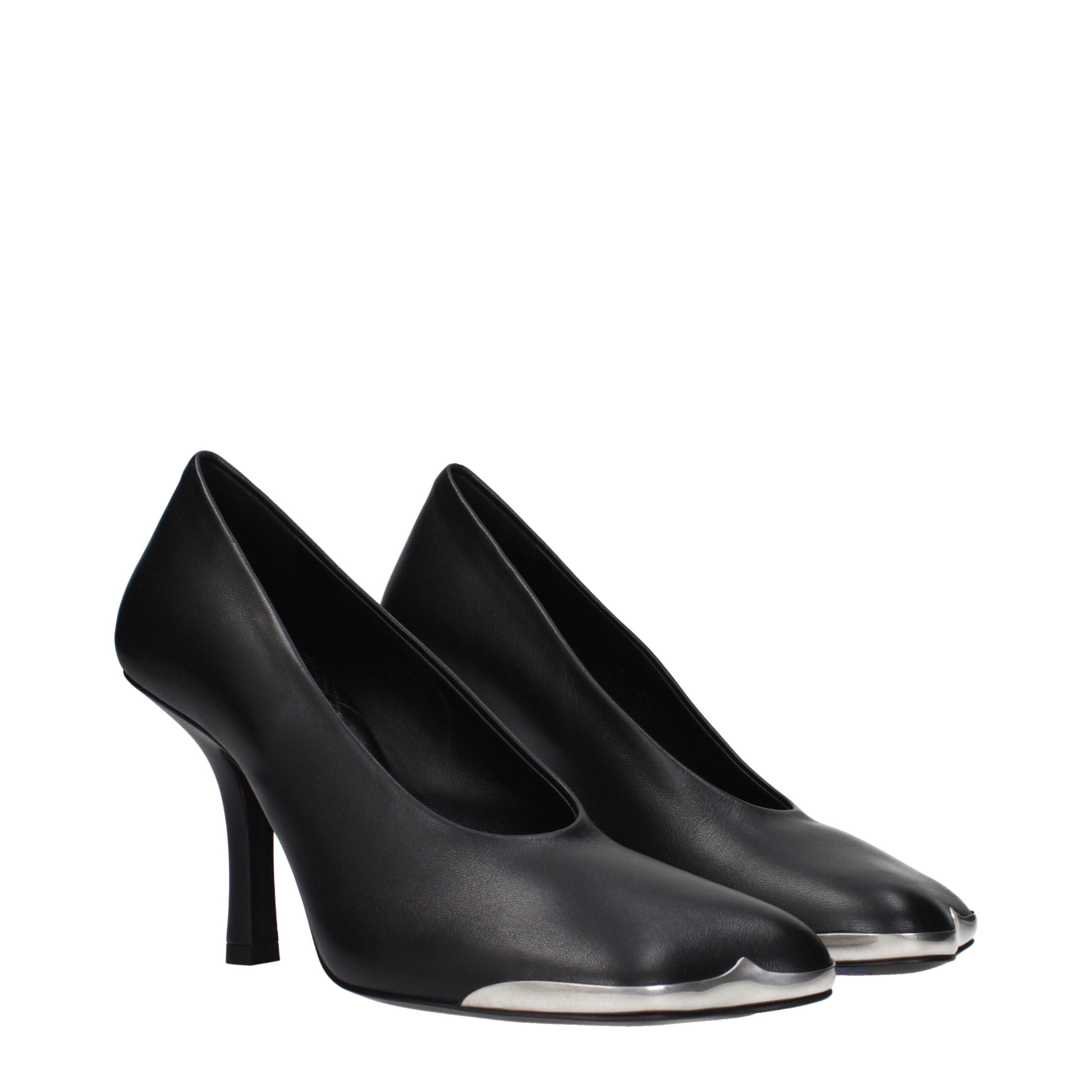 Burberry Black Leather High Heel Pumps Burberry