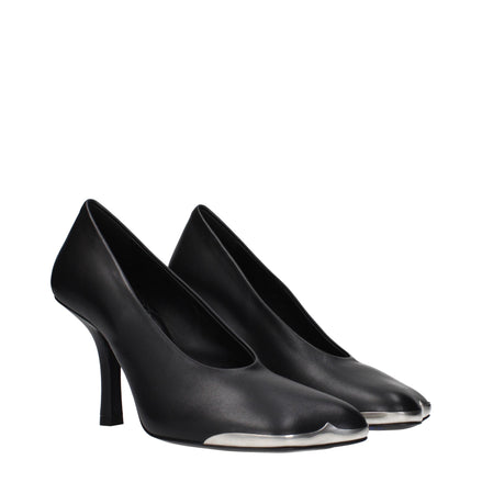 Burberry Black Leather High Heel Pumps Burberry