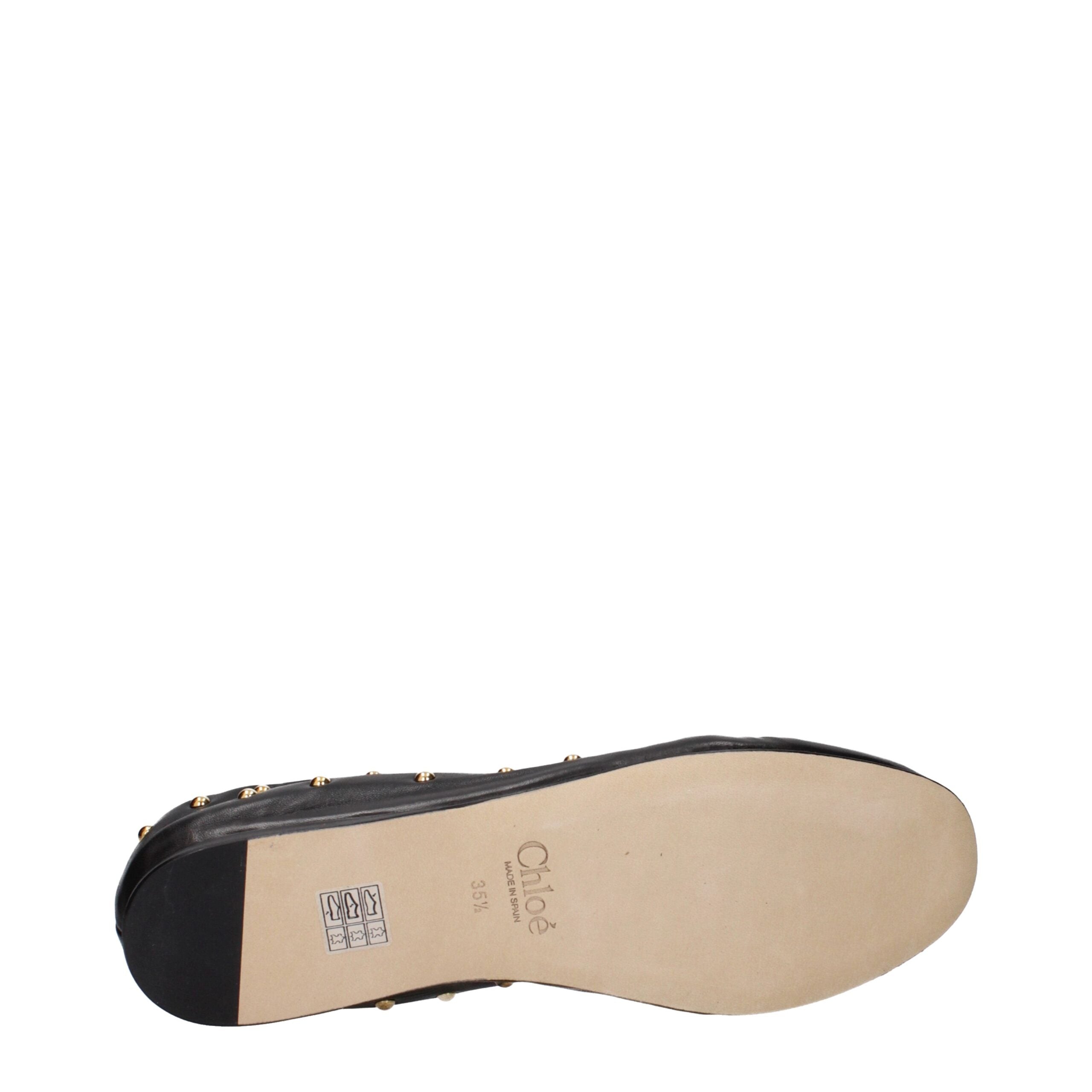 Chloé Black Leather Ballet Flats Chloé