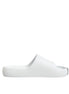 Dolce & Gabbana White Logo Slides Sandals Men Beachwear Shoes Dolce & Gabbana