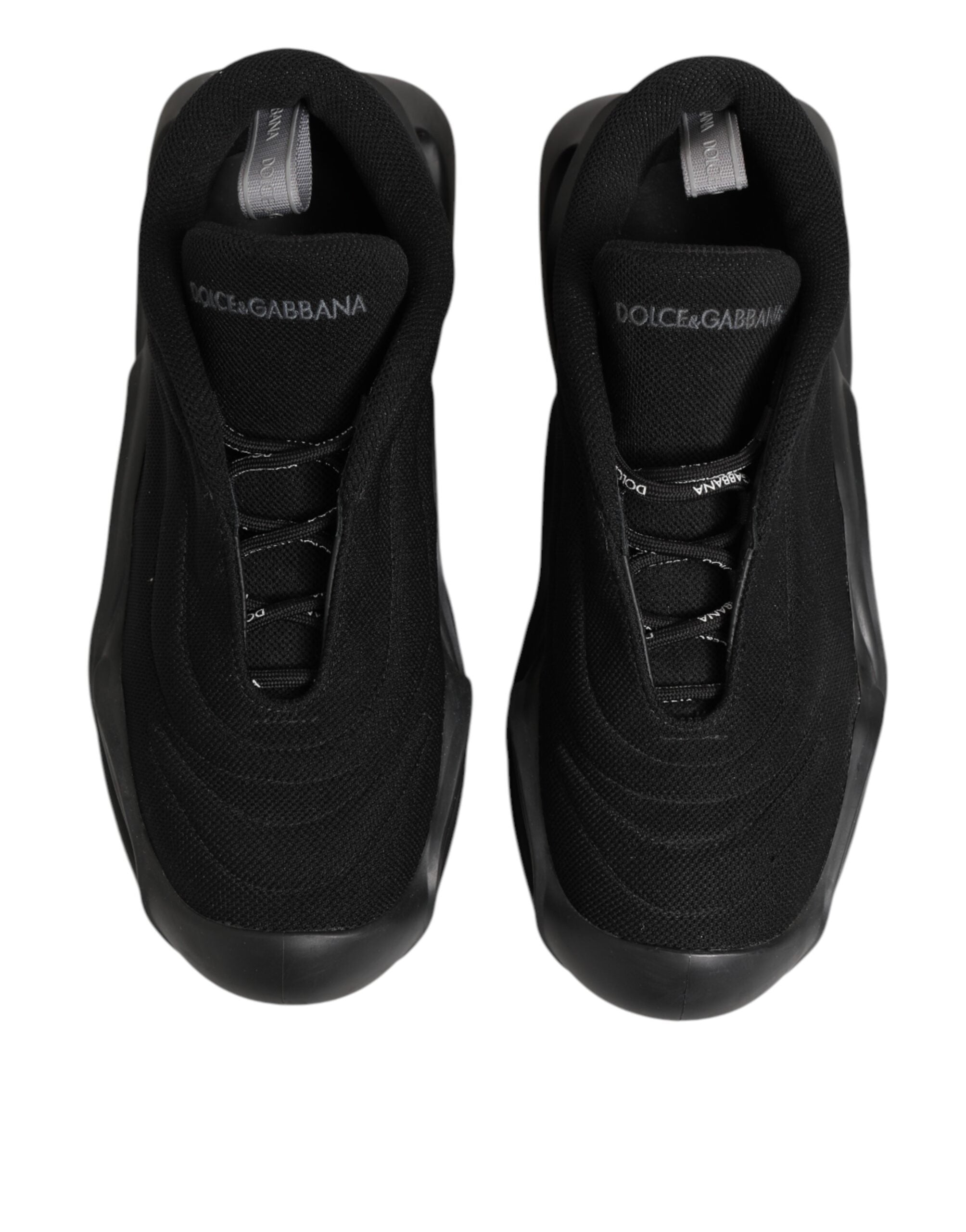 Dolce & Gabbana Black Lace Up Wave Low Top Men Sneaker Shoes Dolce & Gabbana