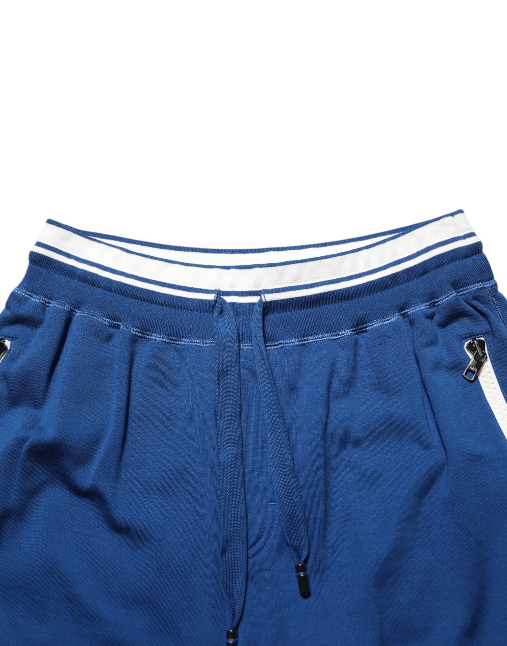 Dolce & Gabbana Blue Cotton Blend Bermuda Sweatpants Shorts Dolce & Gabbana