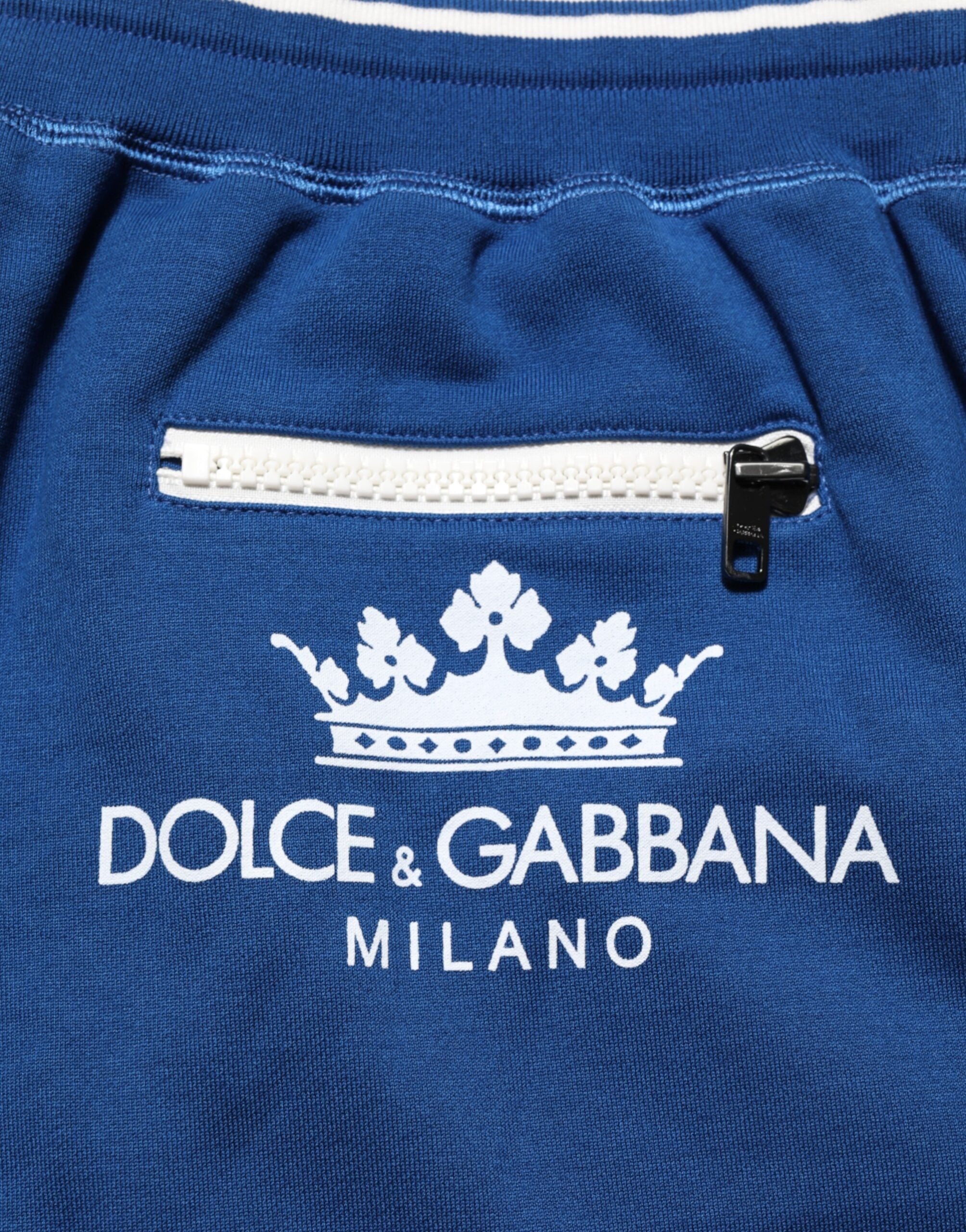 Dolce & Gabbana Blue Cotton Blend Bermuda Sweatpants Shorts Dolce & Gabbana