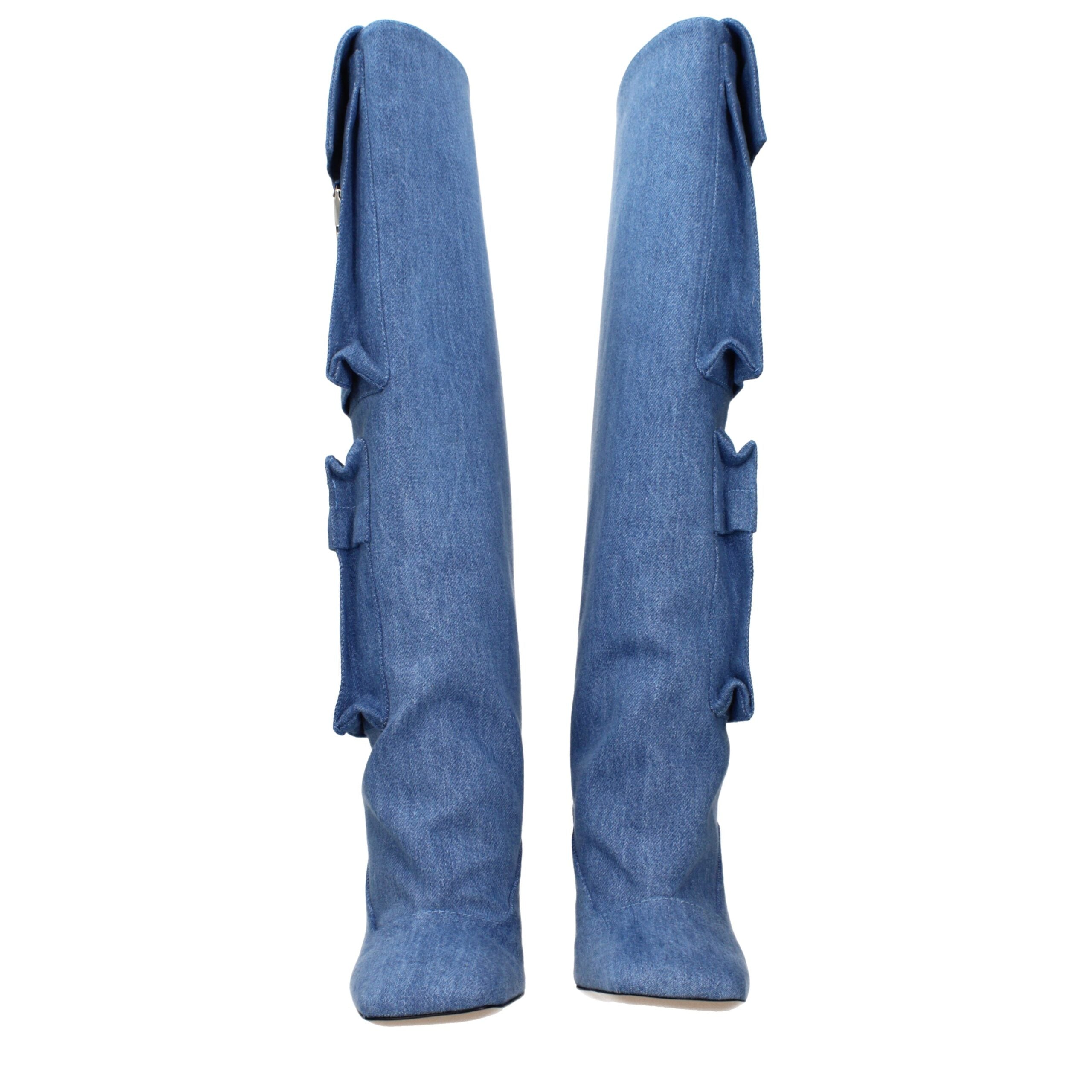 The Attico Light Blue Fabric Boots The Attico