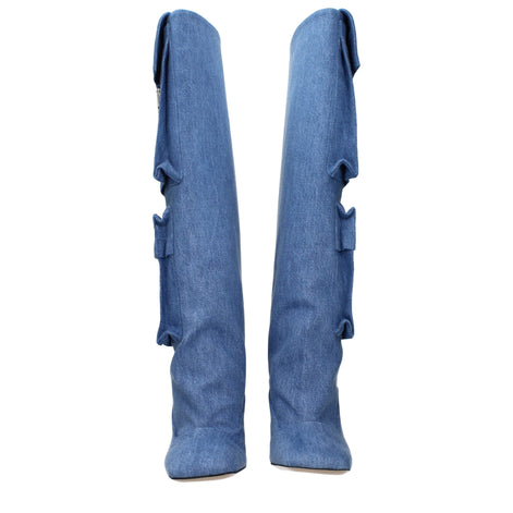 The Attico Light Blue Fabric Boots The Attico