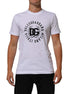 Dolce & Gabbana White Cotton Logo Print Crew Neck T-shirt Dolce & Gabbana