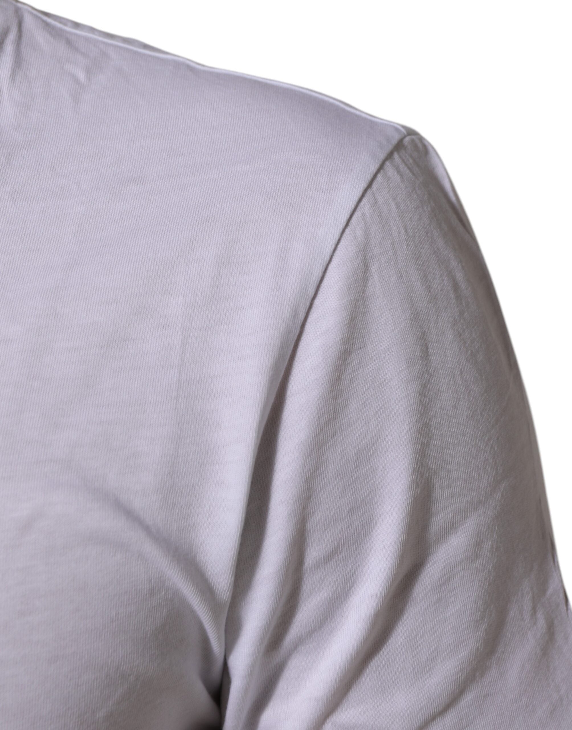 Dolce & Gabbana White Cotton Logo Print Crew Neck T-shirt Dolce & Gabbana