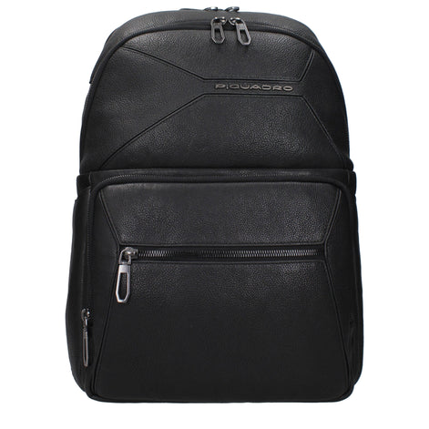 Piquadro Black Leather Backpack Piquadro
