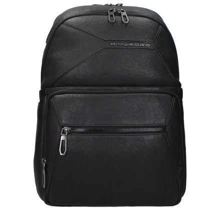 Piquadro Black Leather Backpack Piquadro