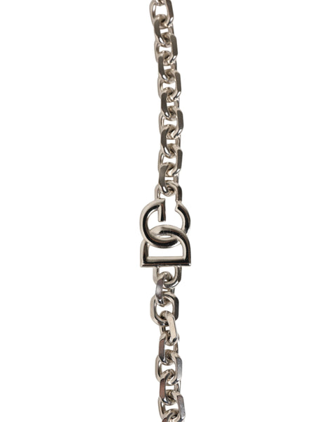 Dolce & Gabbana Black Leather Pearl Chain Bag Accessory Shoulder Strap