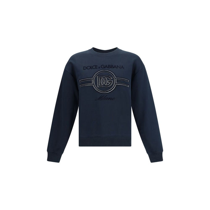 Dolce & Gabbana Blue Cotton Sweatshirt Dolce & Gabbana