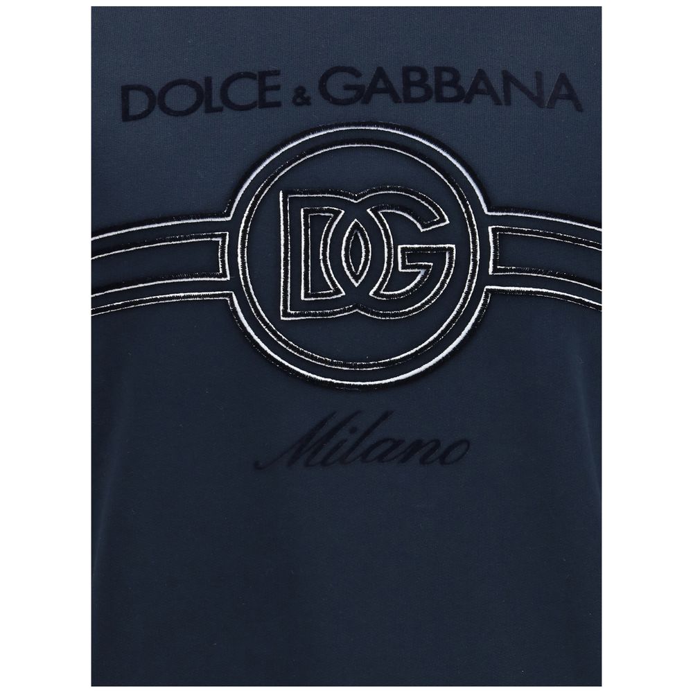 Dolce & Gabbana Blue Cotton Sweatshirt Dolce & Gabbana