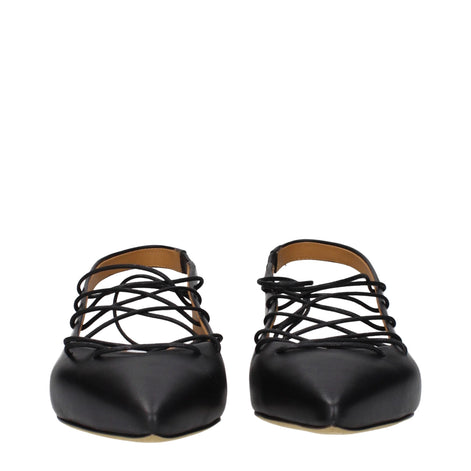 Moschino Black Leather Flats Moschino