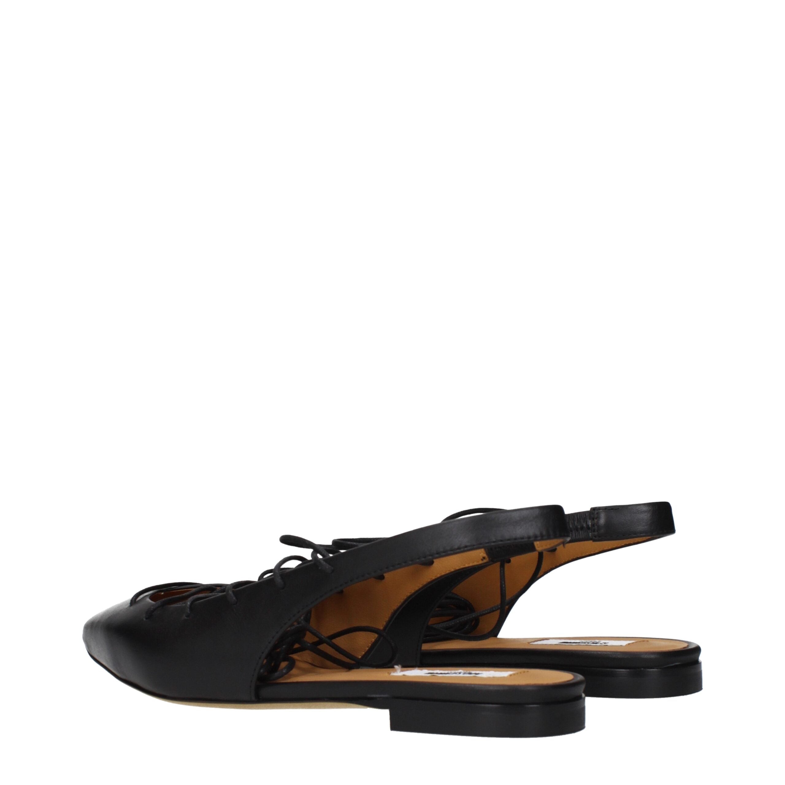 Moschino Black Leather Flats Moschino