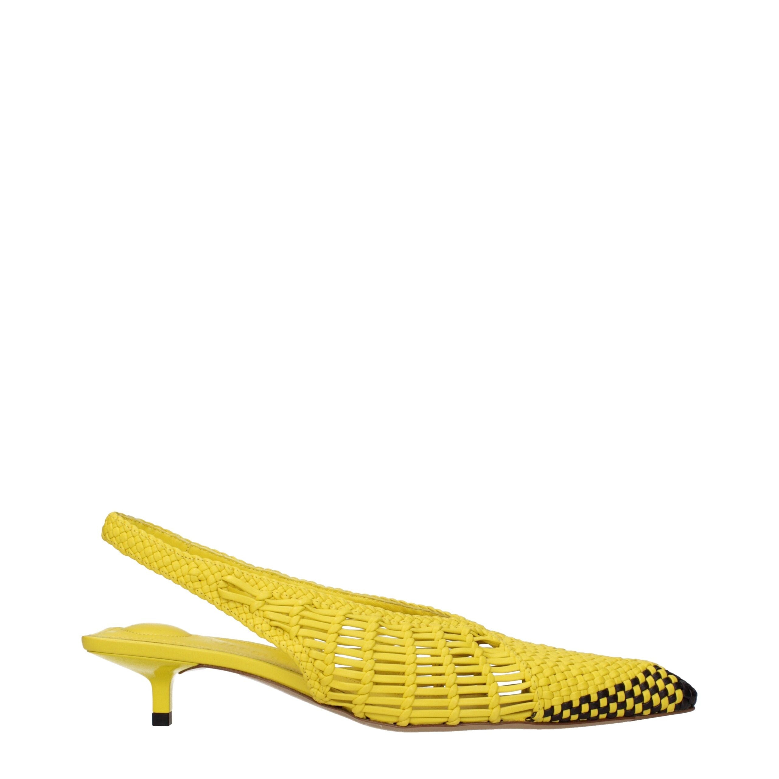 Jacquemus Yellow Leather Flat Sandals Jacquemus