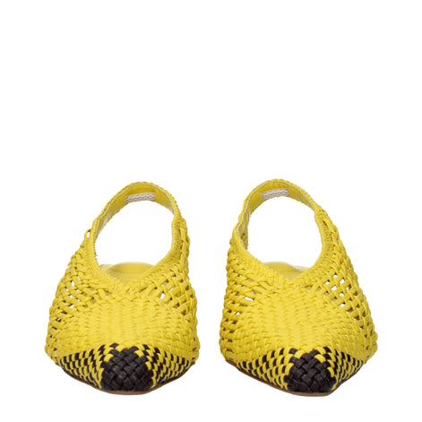 Jacquemus Yellow Leather Flat Sandals Jacquemus