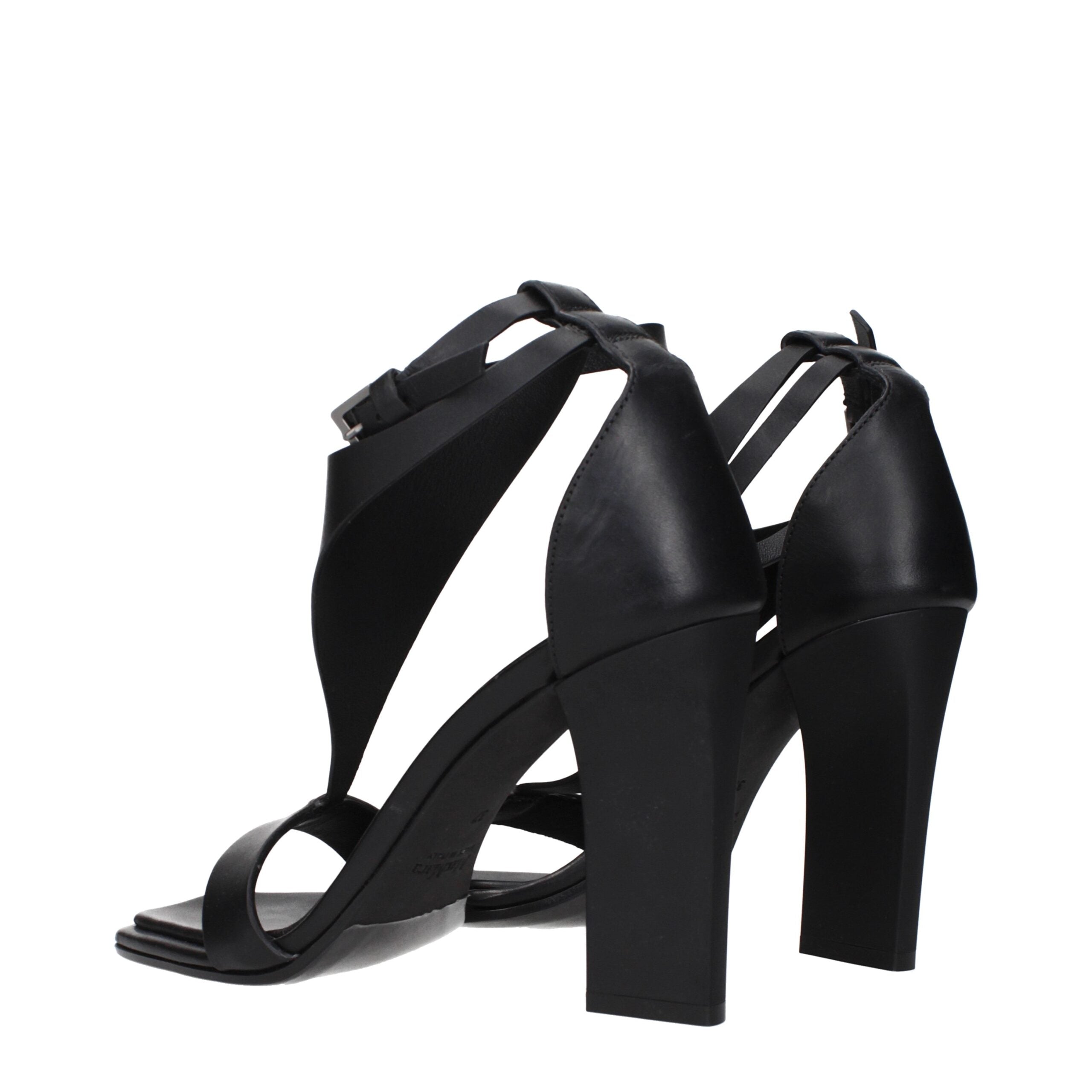 Max Mara Black Leather Stiletto Heel Sandals Max Mara