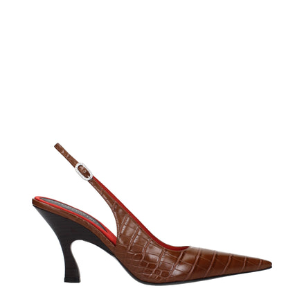 Stella McCartney Brown Leather High Heel Pumps Stella McCartney