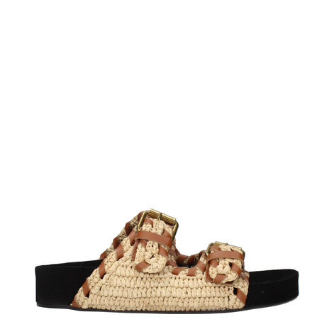 Isabel Marant Beige Raffia Slippers Isabel Marant