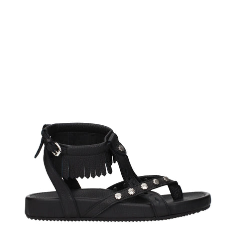 Isabel Marant Black Leather Flat Sandals Isabel Marant