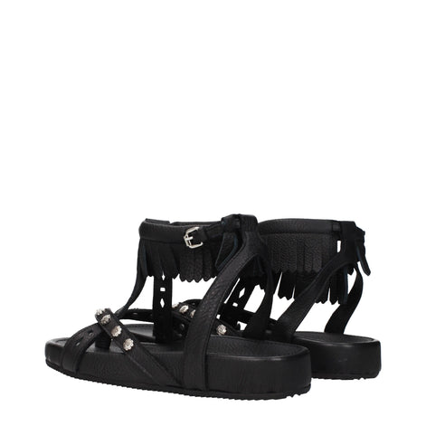 Isabel Marant Black Leather Flat Sandals Isabel Marant