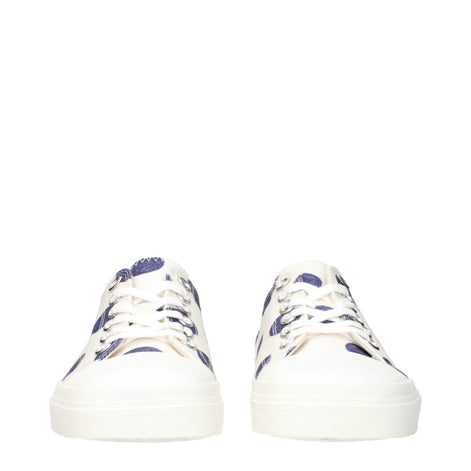 Moschino White Fabric Low Top Sneakers Moschino