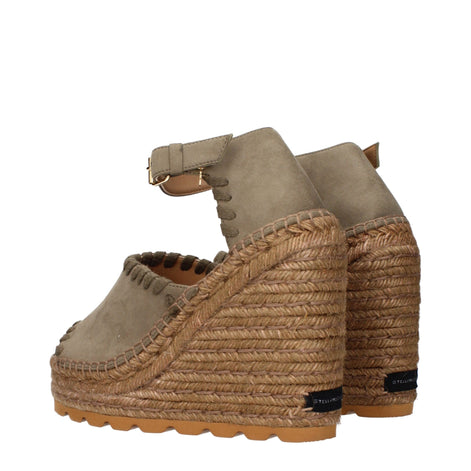 Stella McCartney Green Leather Wedge Sandals Stella McCartney