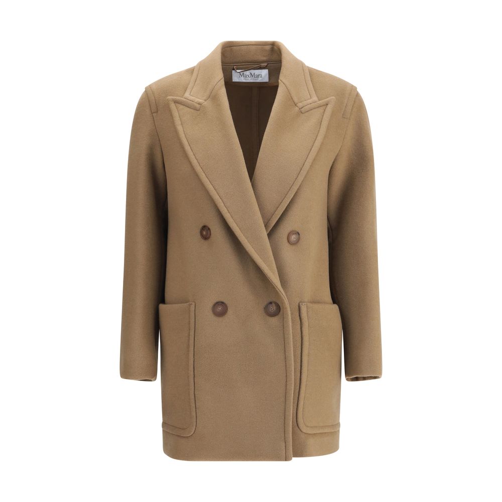 Max Mara Beige Fleece Wool Coat Max Mara