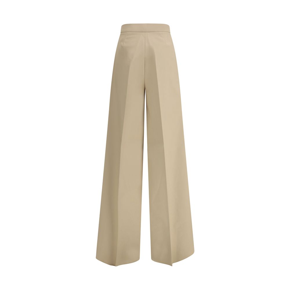 Max Mara Beige Cotton Casual Pants Max Mara
