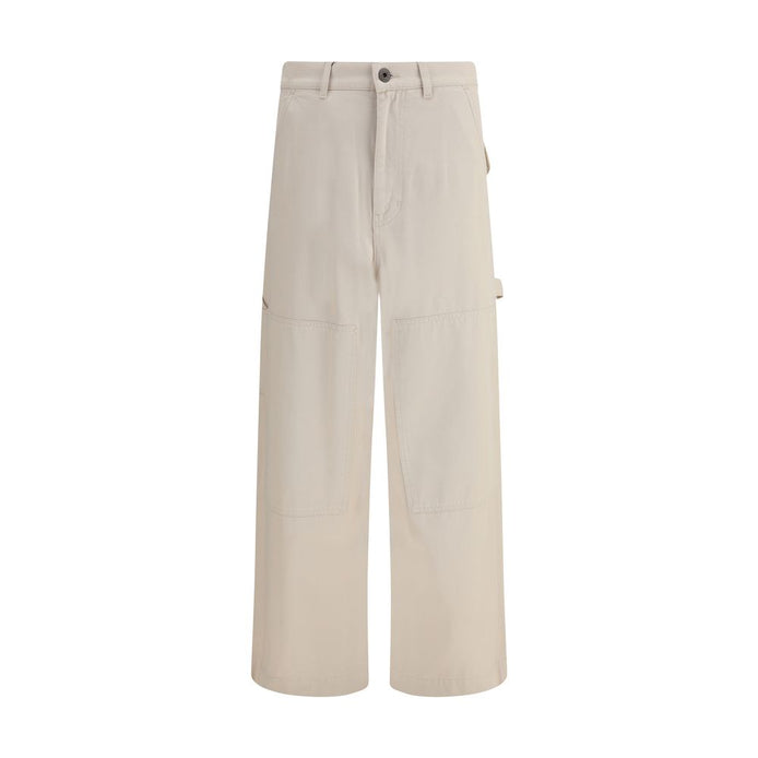 Max Mara Cream Cotton Cargo Pants Max Mara