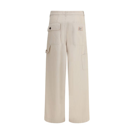 Max Mara Cream Cotton Cargo Pants Max Mara
