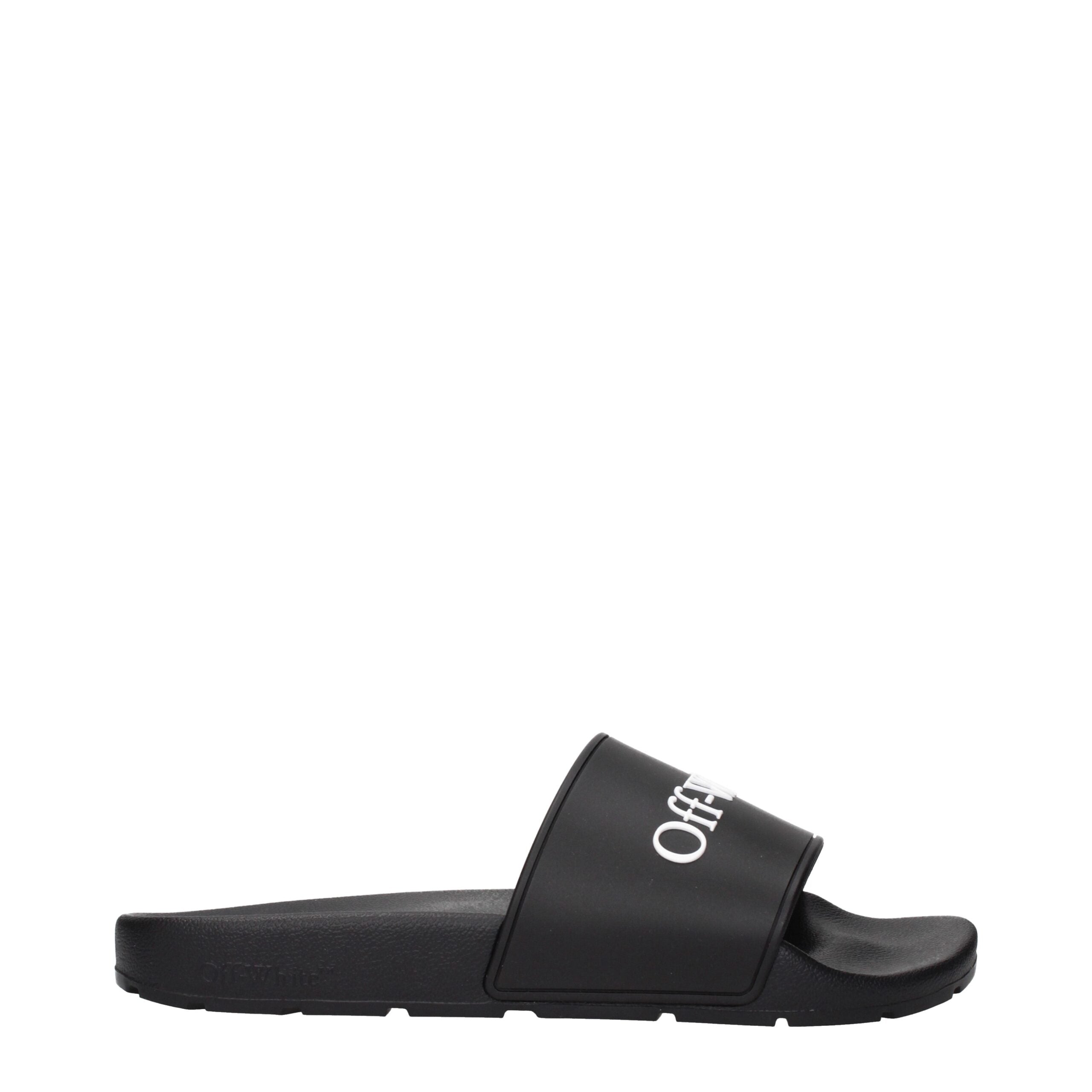 Off-White Black Cotton Slippers Off-White