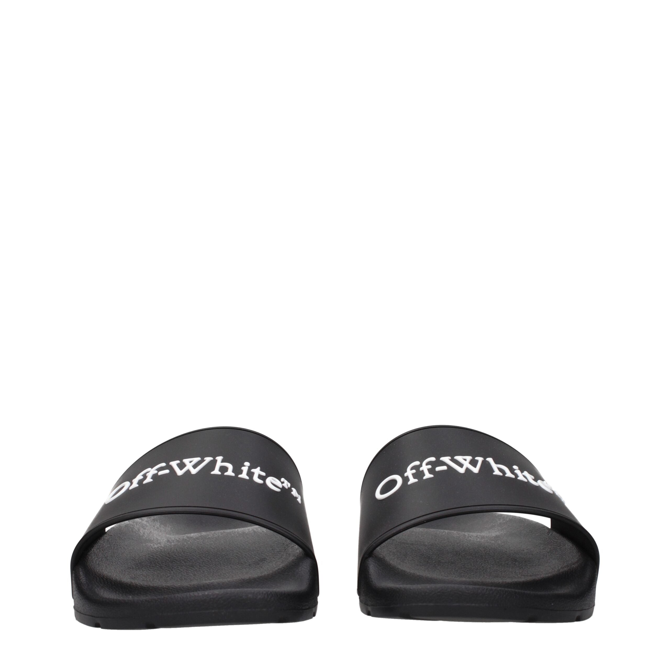 Off-White Black Cotton Slippers Off-White