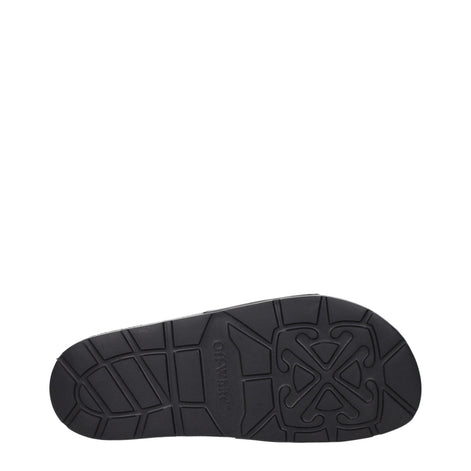 Off-White Black Cotton Slippers Off-White