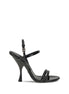 Dolce & Gabbana Black Calf Leather Bos Taurus Stiletto Heel Sandals Dolce & Gabbana