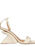 Off-White Beige Leather Platform Sandals Off-White