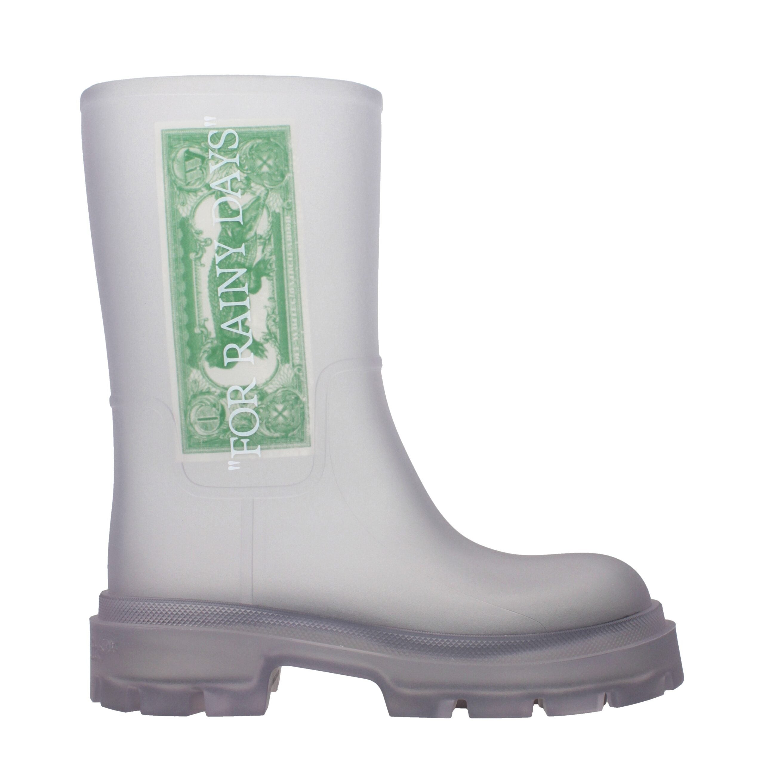 Bottines Off-White en PVC transparent